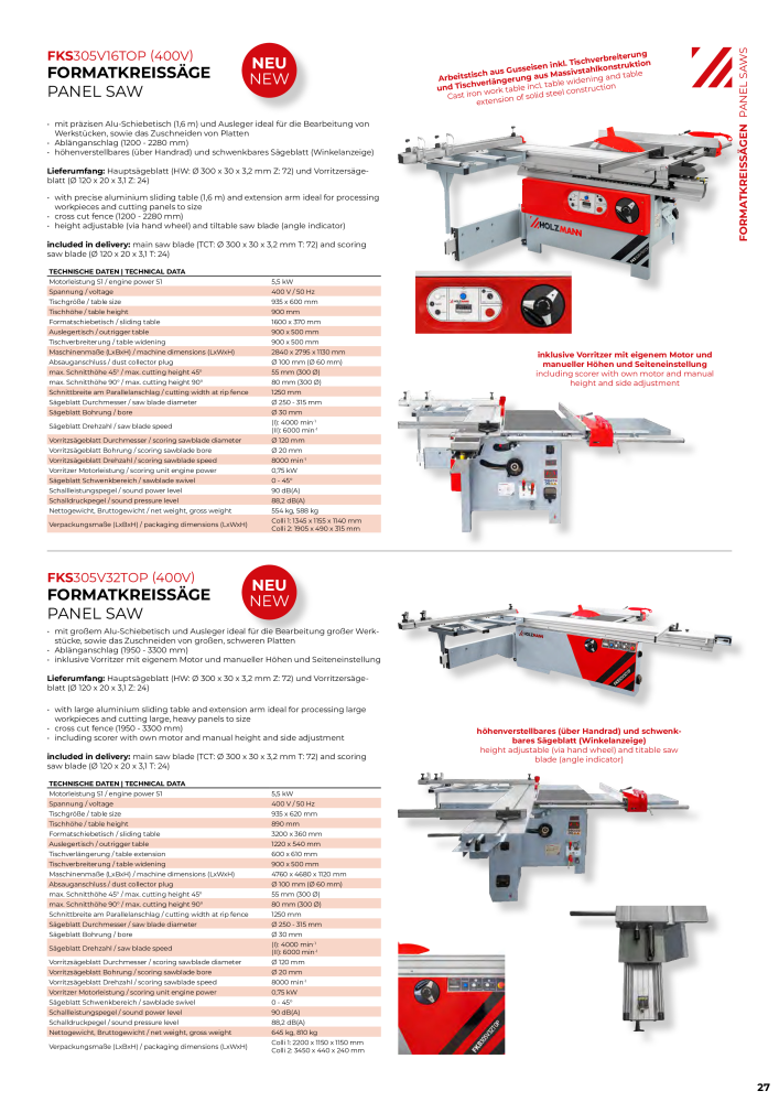 Holzmann Maschinen General Catalog Wood NR.: 20501 - Strona 27