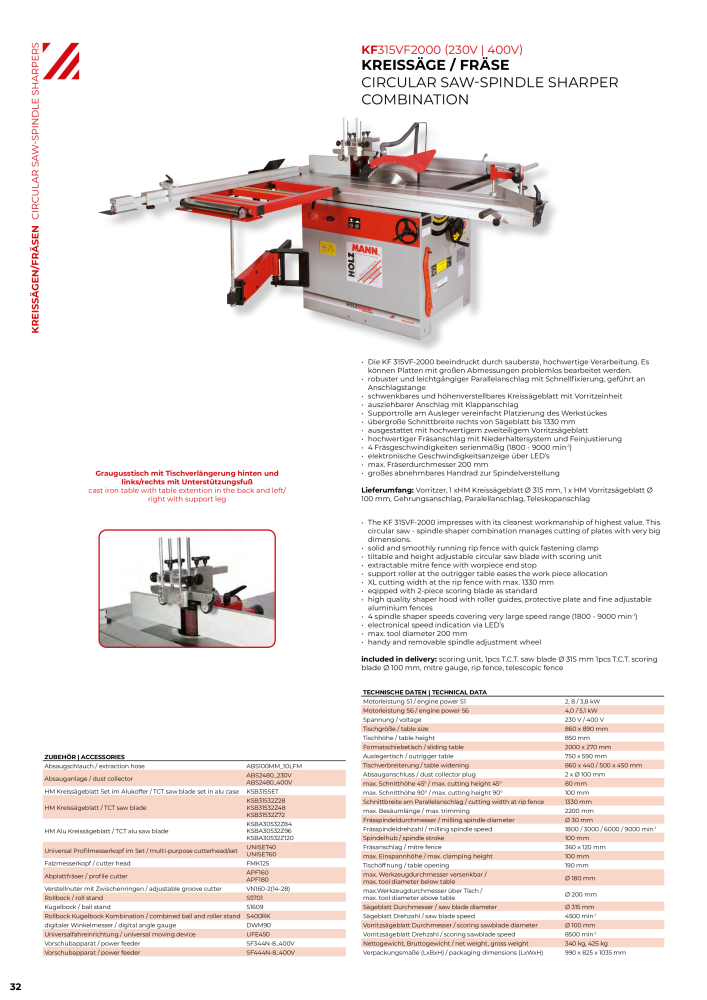 Holzmann Maschinen General Catalog Wood Č. 20501 - Strana 32