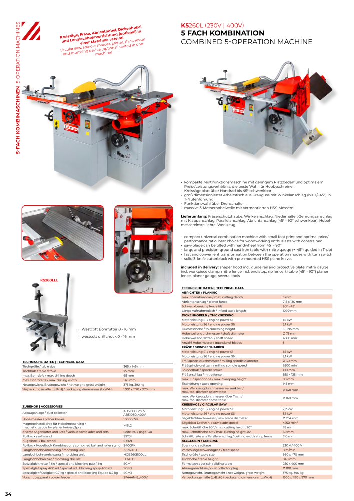 Holzmann Maschinen General Catalog Wood Č. 20501 - Strana 34