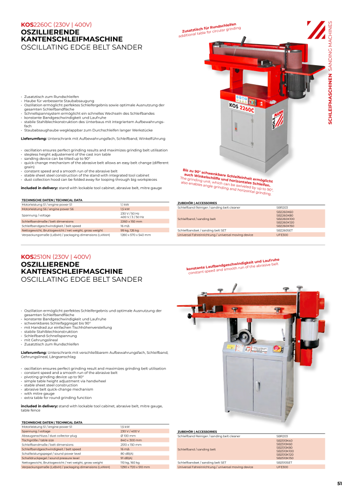 Holzmann Maschinen General Catalog Wood Nb. : 20501 - Page 51