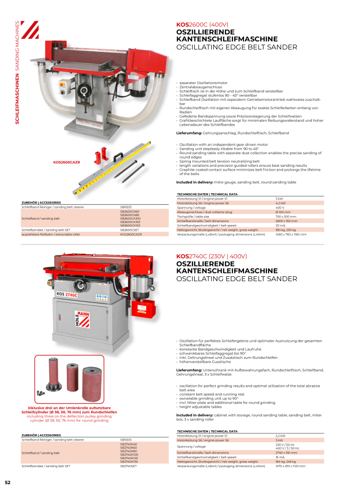 Holzmann Maschinen General Catalog Wood Nº: 20501 - Página 52