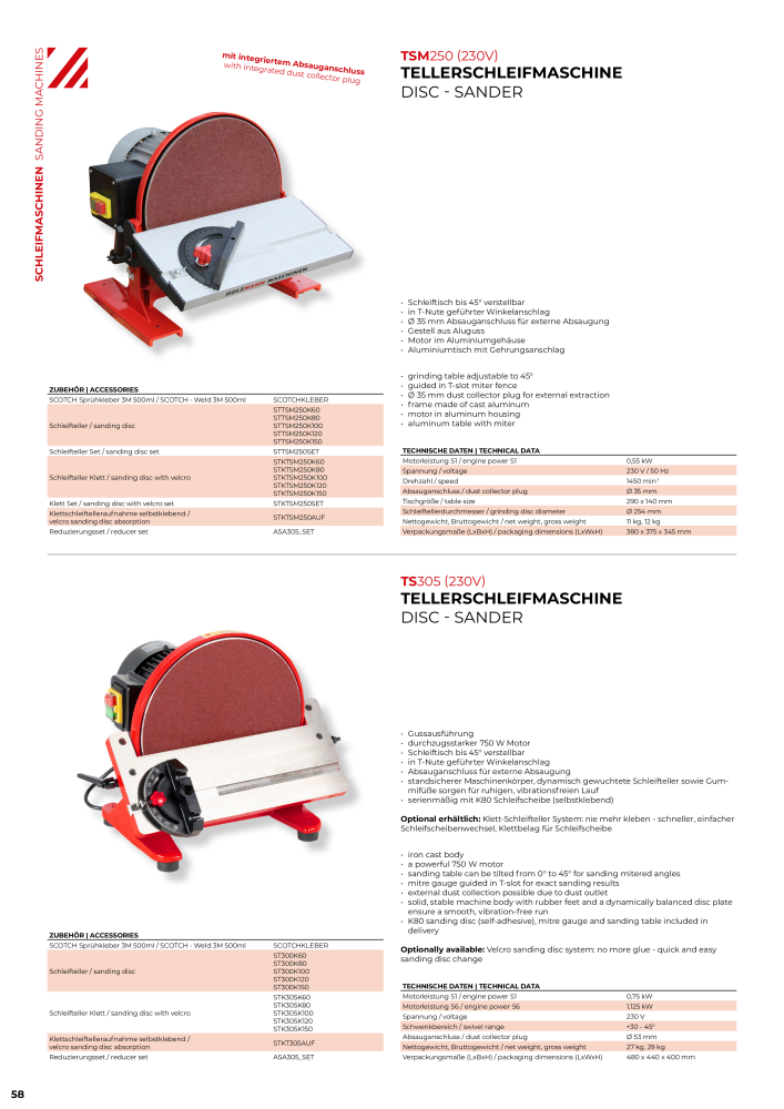 Holzmann Maschinen General Catalog Wood NEJ.: 20501 - Sida 58