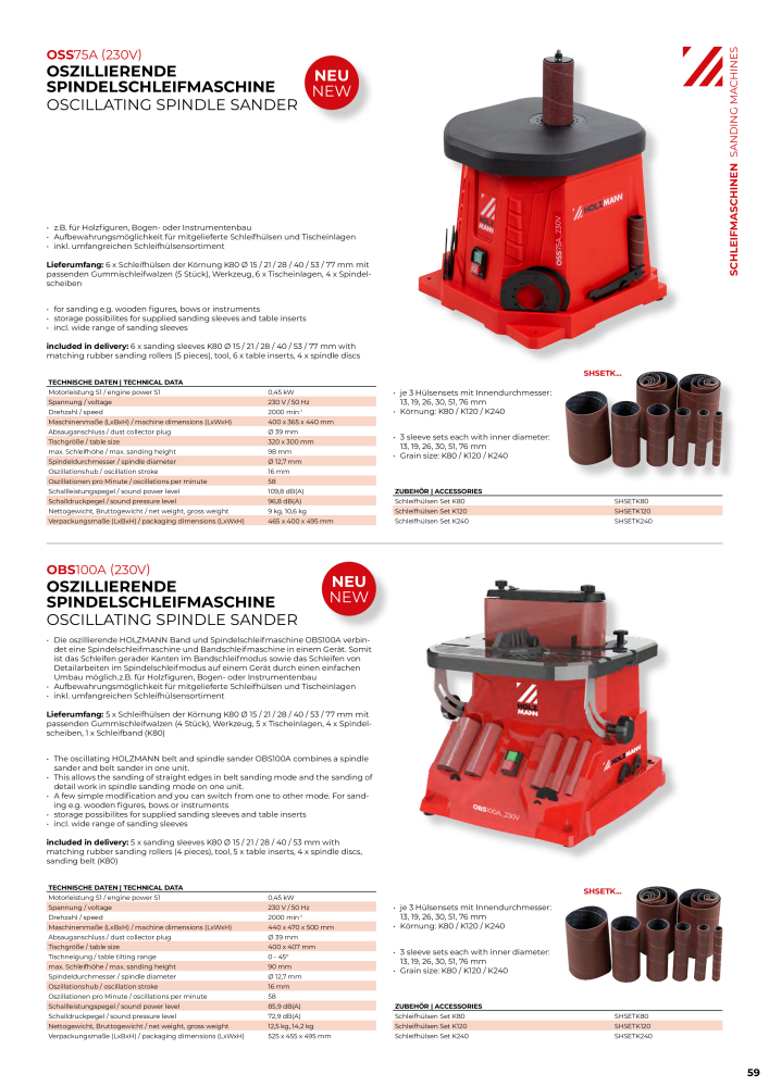 Holzmann Maschinen General Catalog Wood Nº: 20501 - Página 59