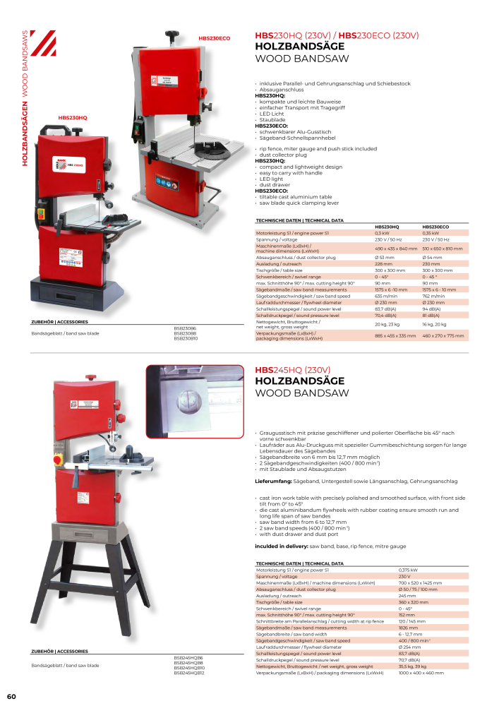 Holzmann Maschinen General Catalog Wood NR.: 20501 - Pagina 60