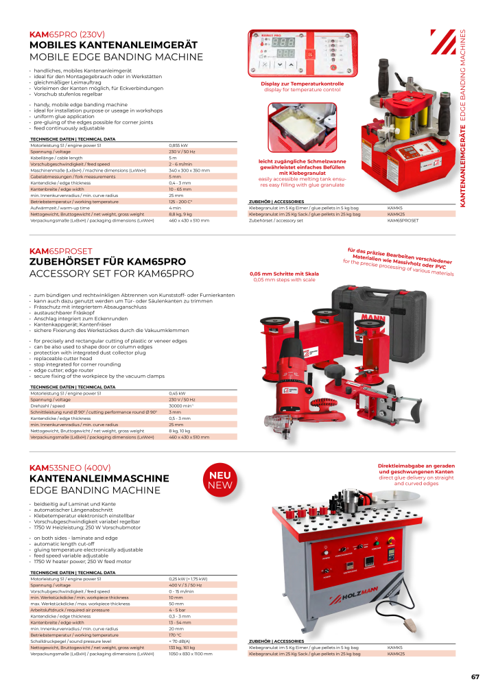 Holzmann Maschinen General Catalog Wood NO.: 20501 - Page 67