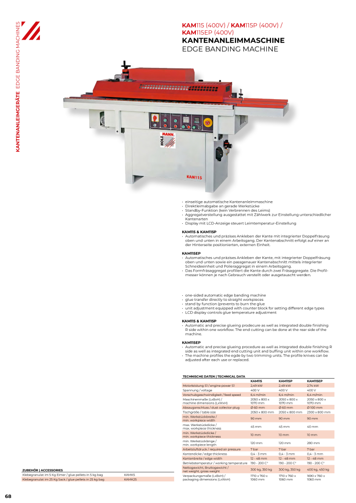 Holzmann Maschinen General Catalog Wood Č. 20501 - Strana 68