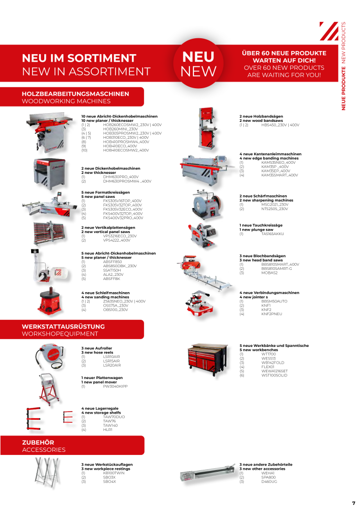 Holzmann Maschinen General Catalog Wood Nb. : 20501 - Page 7