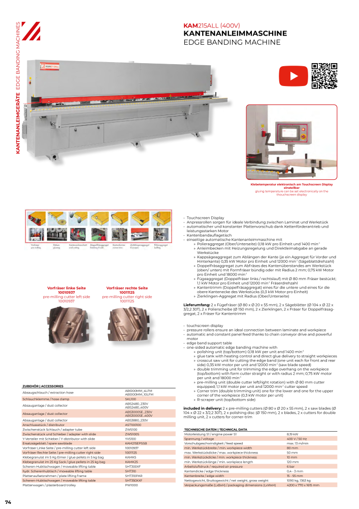 Holzmann Maschinen General Catalog Wood NO.: 20501 - Page 74