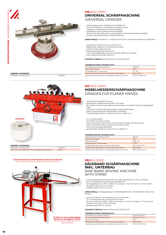 Holzmann Maschinen General Catalog Wood Nº: 20501 - Página 78