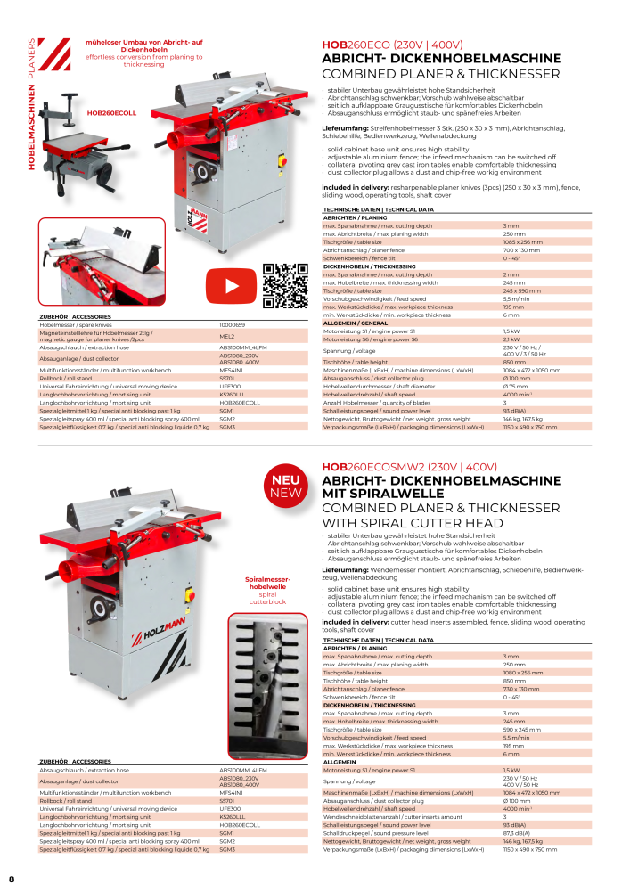 Holzmann Maschinen General Catalog Wood Nb. : 20501 - Page 8