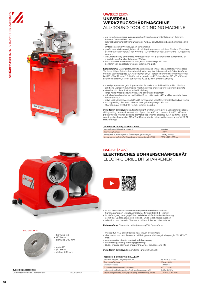 Holzmann Maschinen General Catalog Wood NR.: 20501 - Seite 82