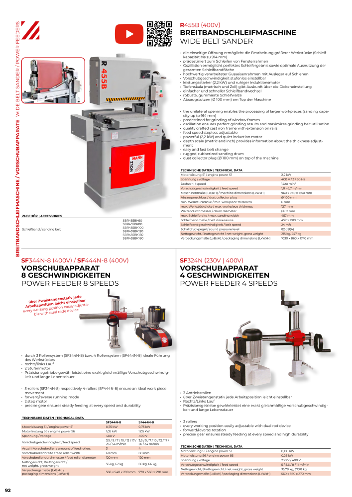 Holzmann Maschinen General Catalog Wood NO.: 20501 - Page 92