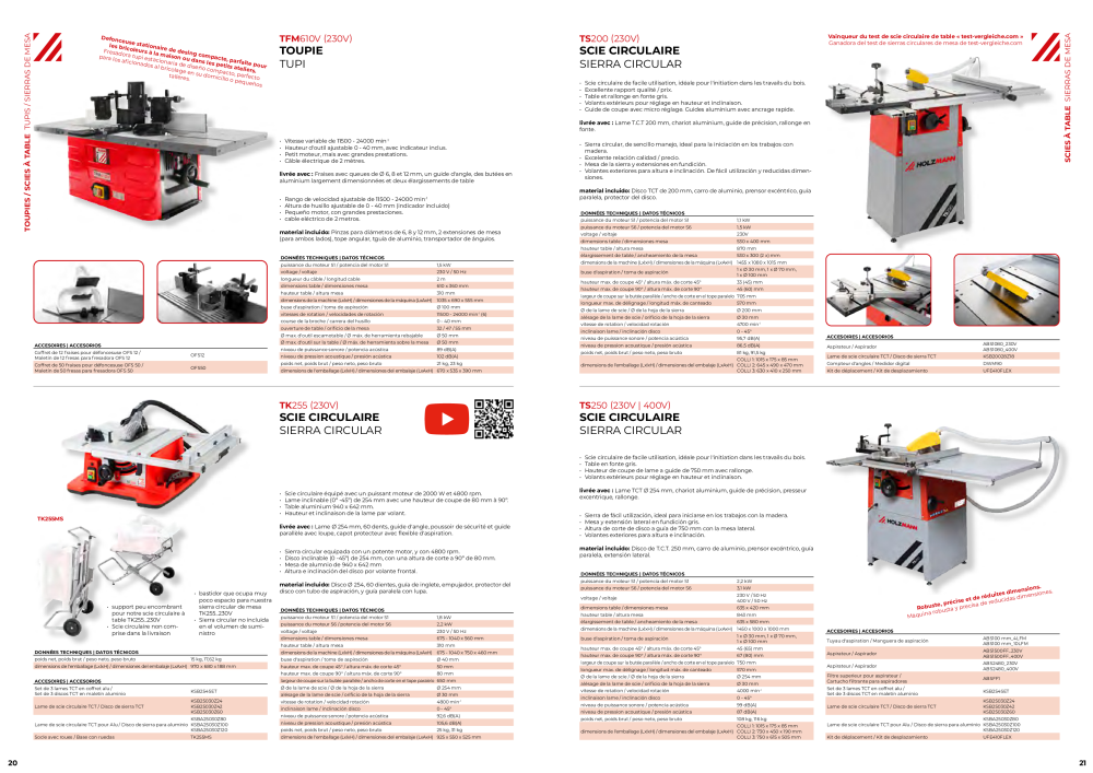 Holzmann Maschinen Catalogue général Bois Nb. : 20502 - Page 11