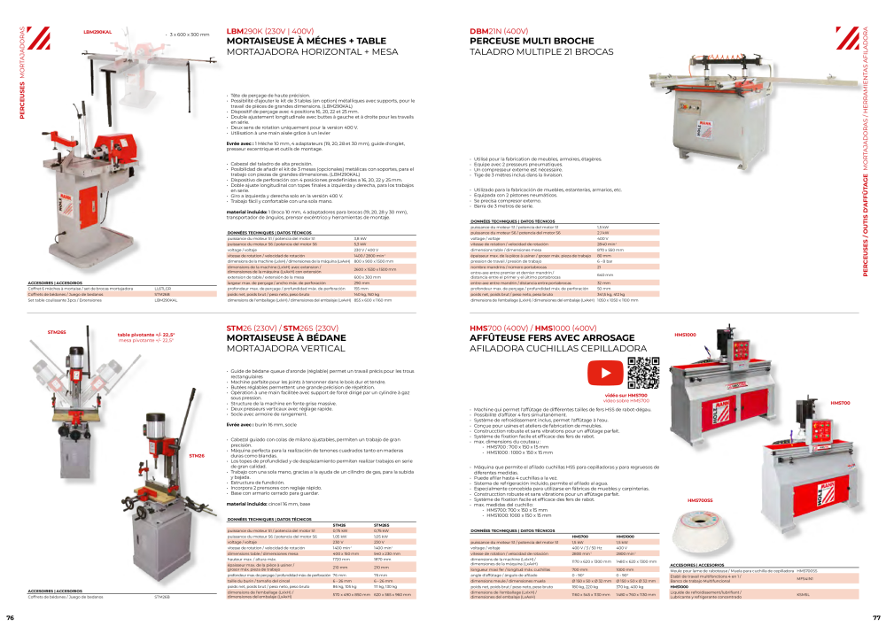 Holzmann Maschinen Catalogue général Bois Nº: 20502 - Página 39