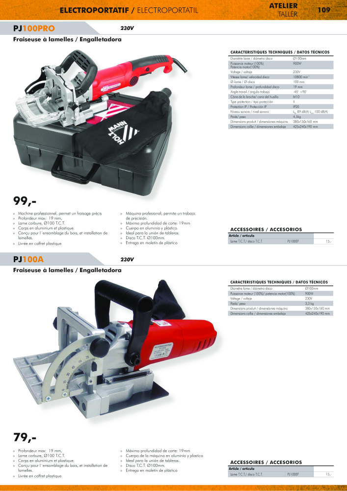 Holzmann Maschinen Catálogo general Madera Nº: 20503 - Página 109