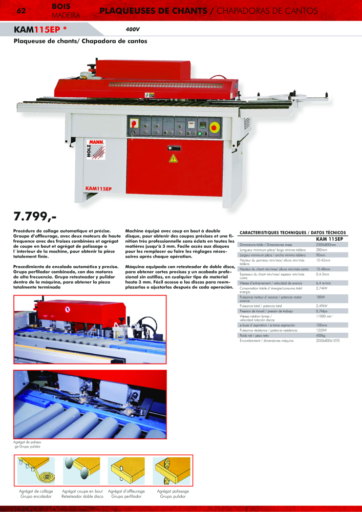 Holzmann Maschinen Catálogo general Madera Nº: 20503 - Página 62