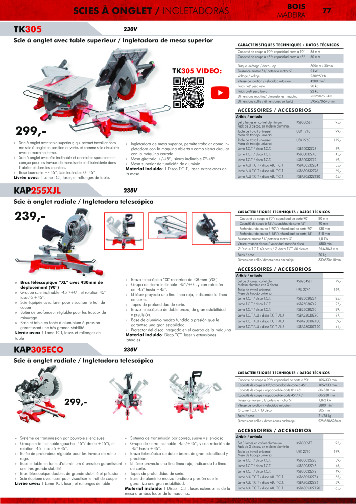 Holzmann Maschinen Catálogo general Madera Nº: 20503 - Página 77