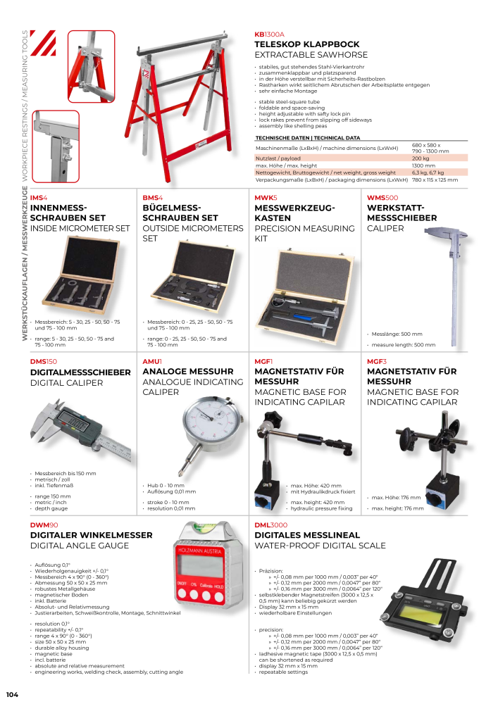 Holzmann Maschinen General Catalog Metal Nº: 20504 - Página 104