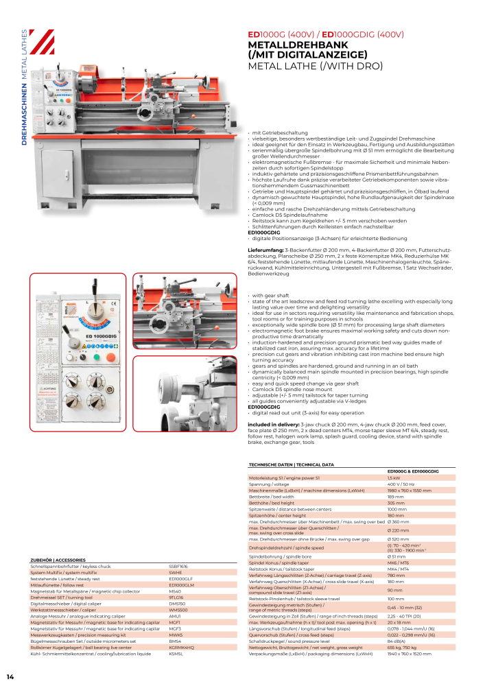 Holzmann Maschinen General Catalog Metal NR.: 20504 - Side 14