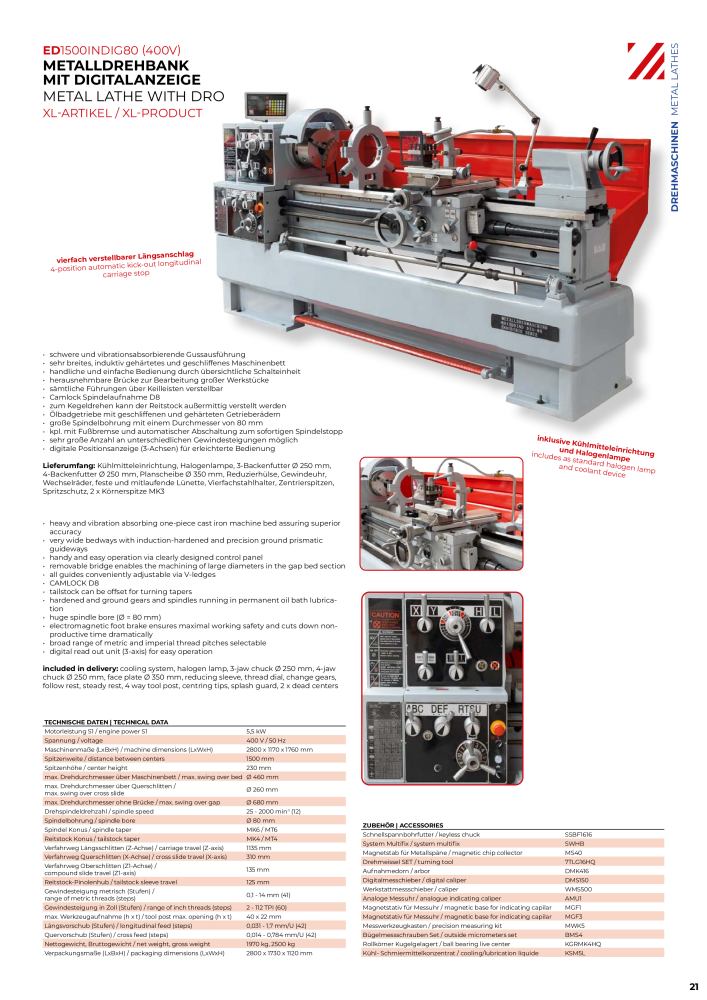 Holzmann Maschinen General Catalog Metal NR.: 20504 - Seite 21