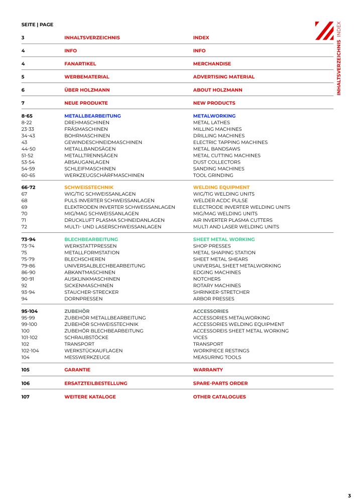 Holzmann Maschinen General Catalog Metal NR.: 20504 - Seite 3