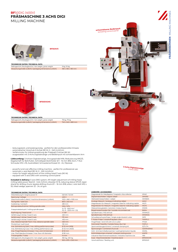 Holzmann Maschinen General Catalog Metal NEJ.: 20504 - Sida 33