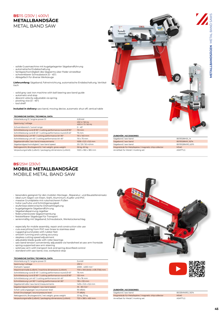 Holzmann Maschinen General Catalog Metal Nb. : 20504 - Page 45