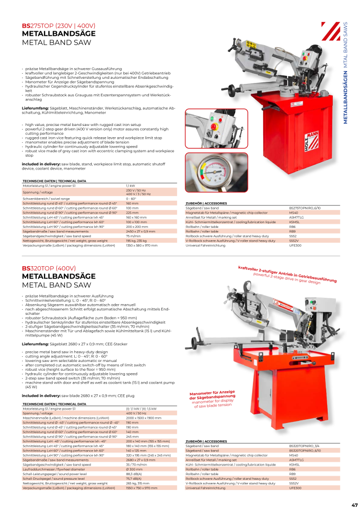 Holzmann Maschinen General Catalog Metal n.: 20504 - Pagina 47