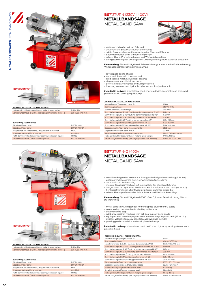 Holzmann Maschinen General Catalog Metal Nb. : 20504 - Page 50