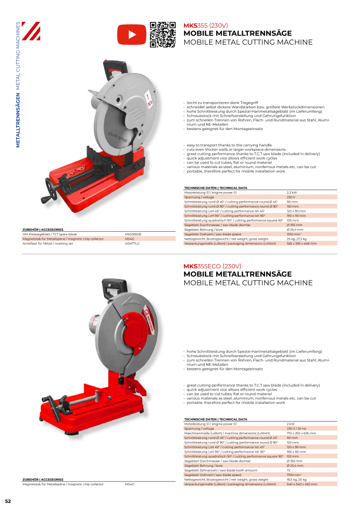 Holzmann Maschinen General Catalog Metal NR.: 20504 - Side 52