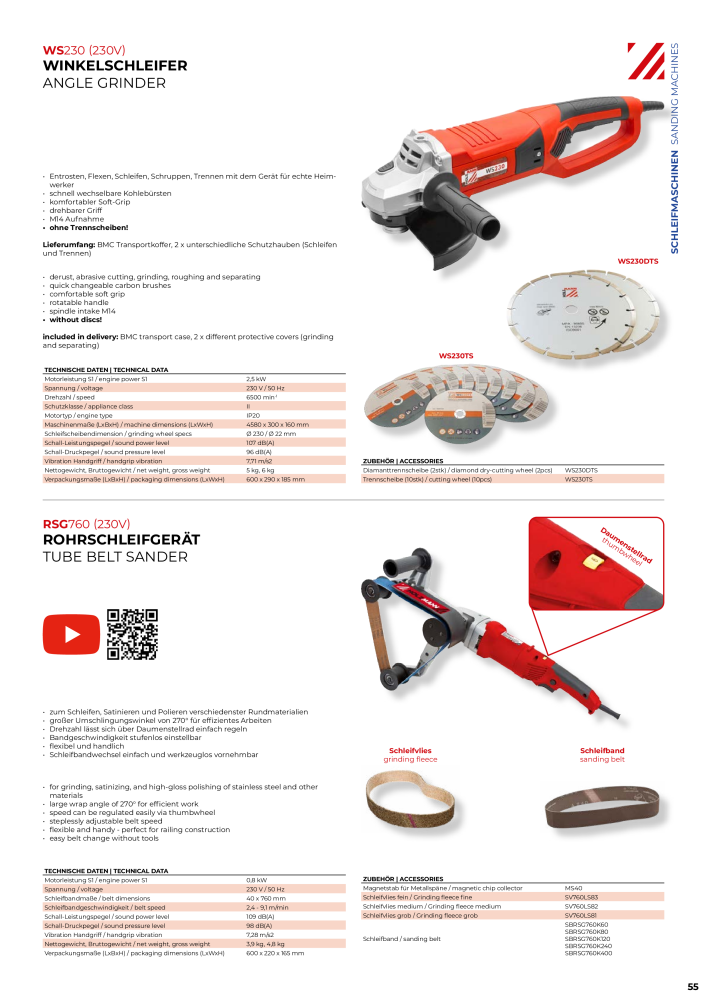 Holzmann Maschinen General Catalog Metal Nº: 20504 - Página 55