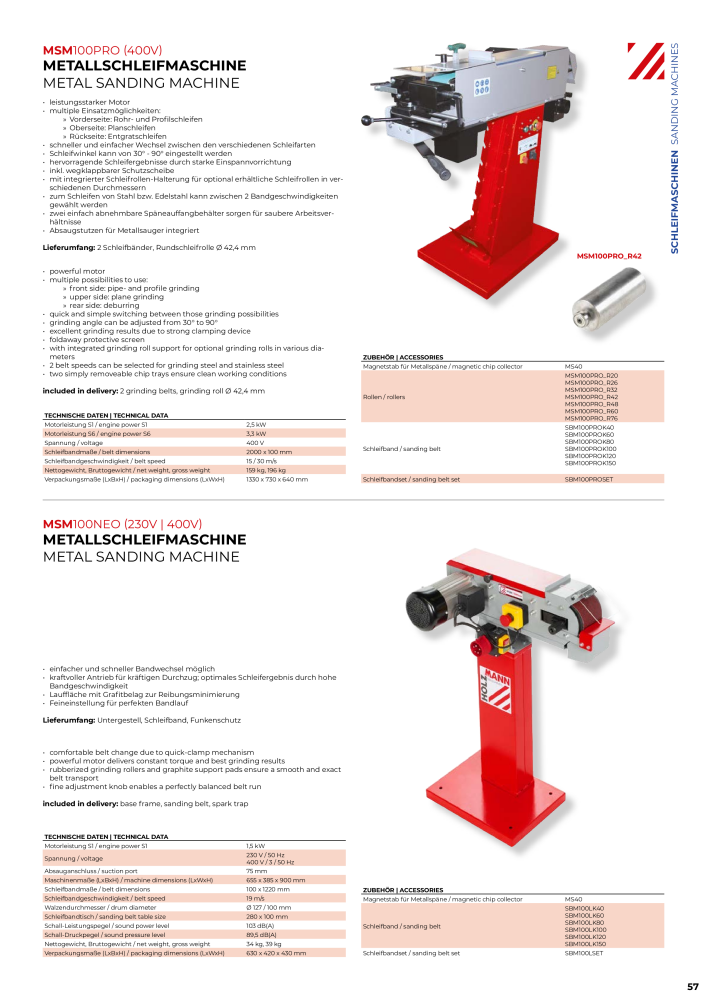 Holzmann Maschinen General Catalog Metal NEJ.: 20504 - Sida 57