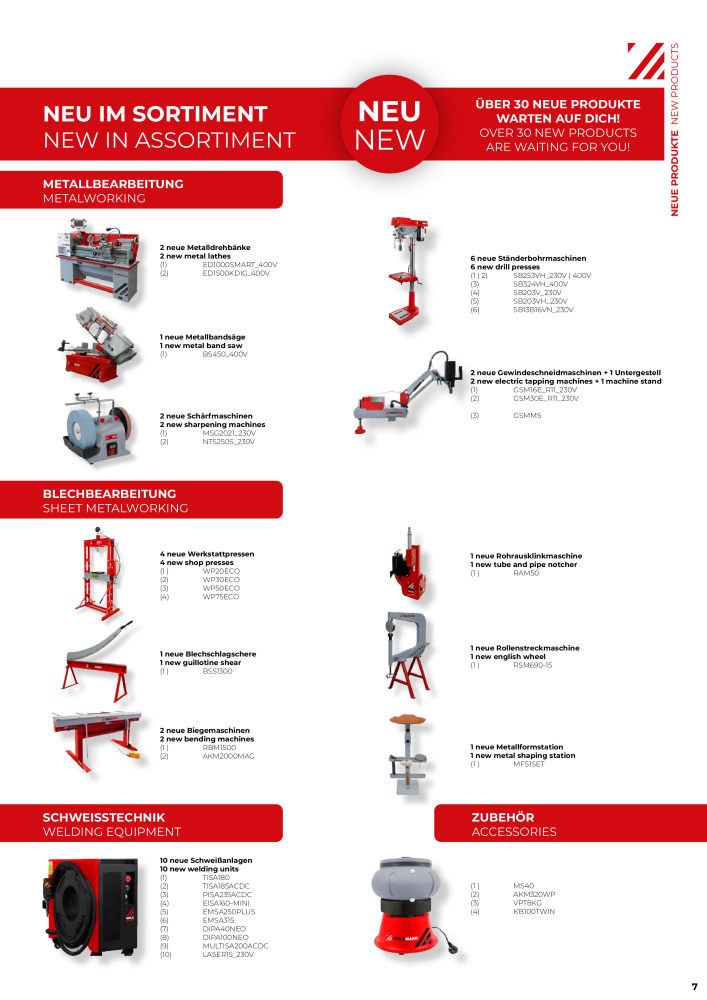 Holzmann Maschinen General Catalog Metal NEJ.: 20504 - Sida 7