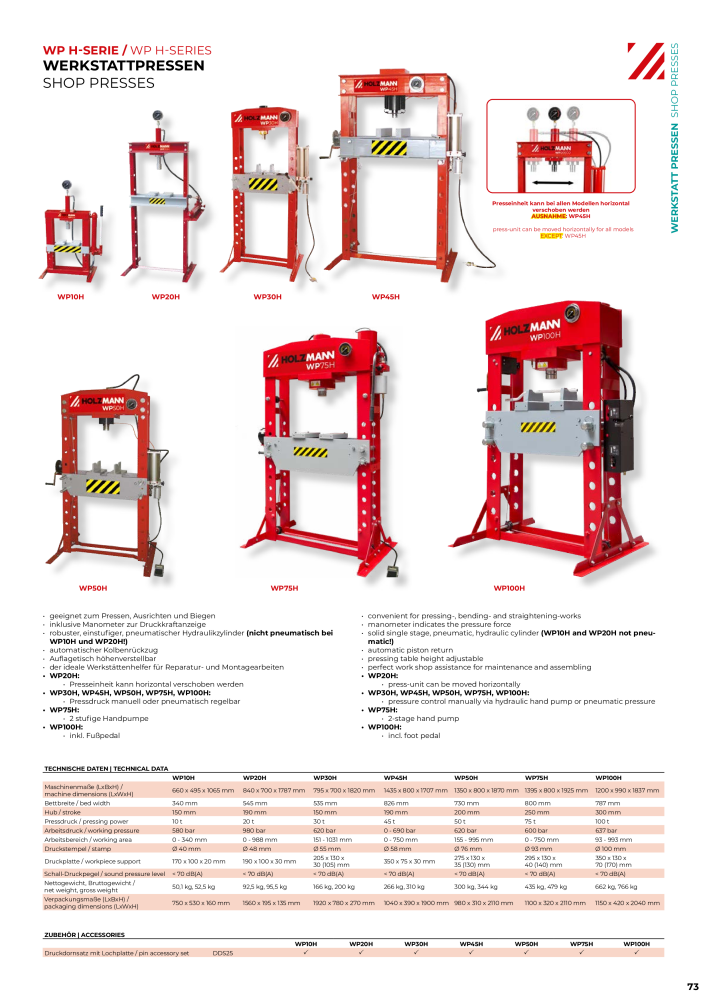 Holzmann Maschinen General Catalog Metal NR.: 20504 - Seite 73