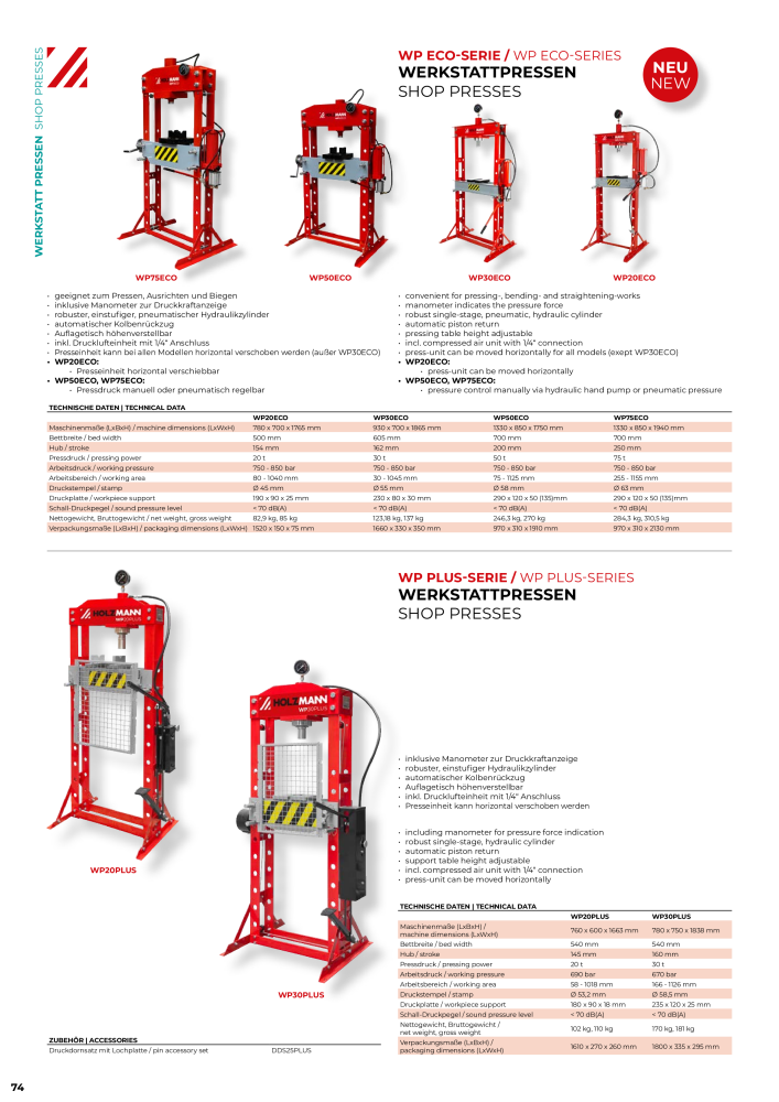 Holzmann Maschinen General Catalog Metal NR.: 20504 - Seite 74