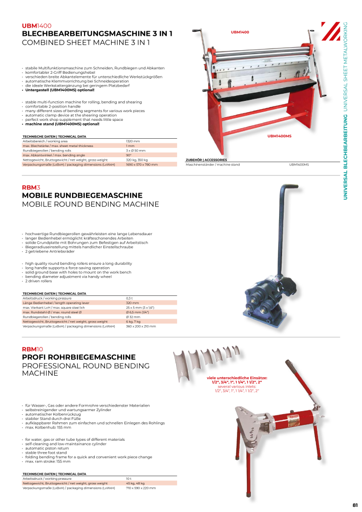 Holzmann Maschinen General Catalog Metal NR.: 20504 - Seite 81