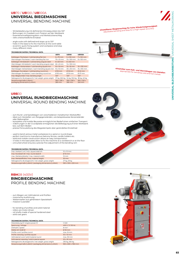 Holzmann Maschinen General Catalog Metal NR.: 20504 - Seite 83