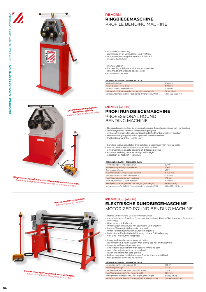 Holzmann Maschinen General Catalog Metal Nº: 20504 - Página 84