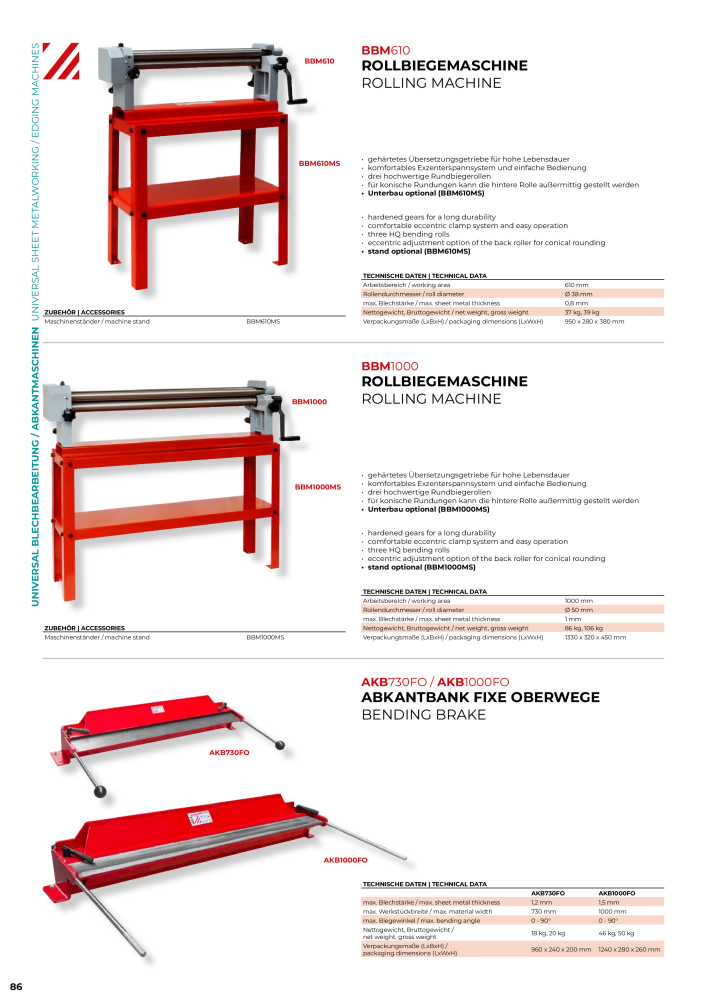 Holzmann Maschinen General Catalog Metal NO.: 20504 - Page 86