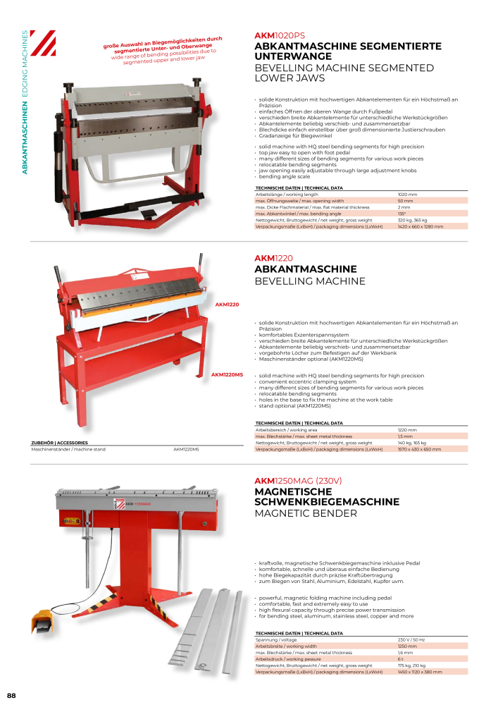 Holzmann Maschinen General Catalog Metal NEJ.: 20504 - Sida 88