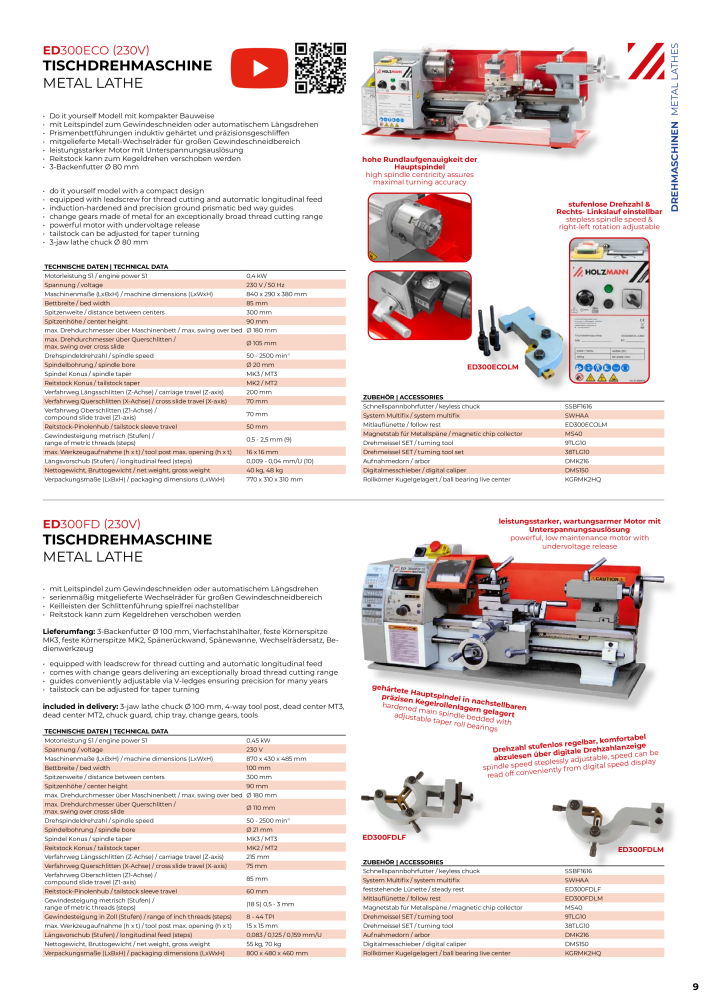 Holzmann Maschinen General Catalog Metal NO.: 20504 - Page 9