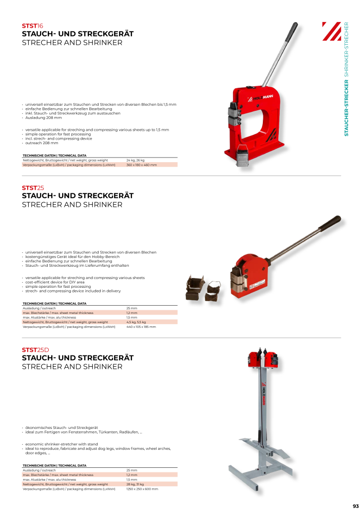 Holzmann Maschinen General Catalog Metal NO.: 20504 - Page 93