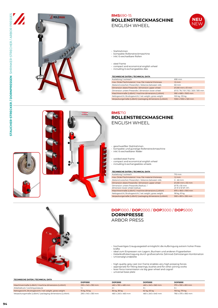 Holzmann Maschinen General Catalog Metal n.: 20504 - Pagina 94