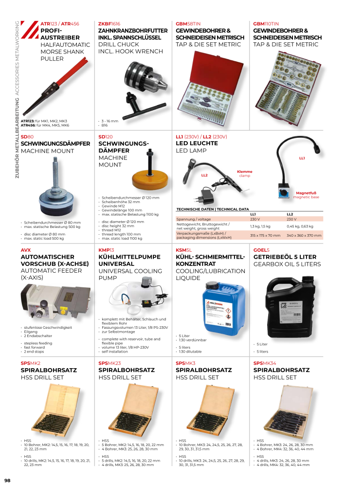 Holzmann Maschinen General Catalog Metal NR.: 20504 - Seite 98