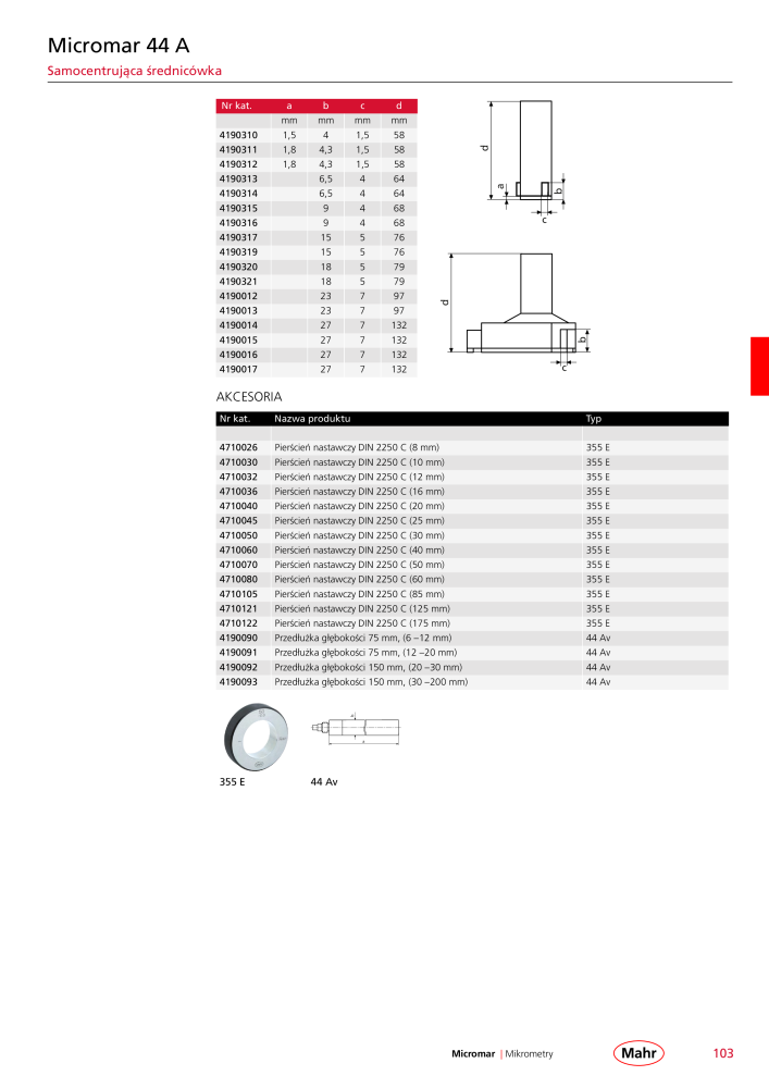 Mahr - katalog główny NR.: 20510 - Strona 107