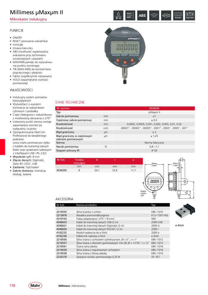 Mahr - katalog główny NR.: 20510 - Strona 174