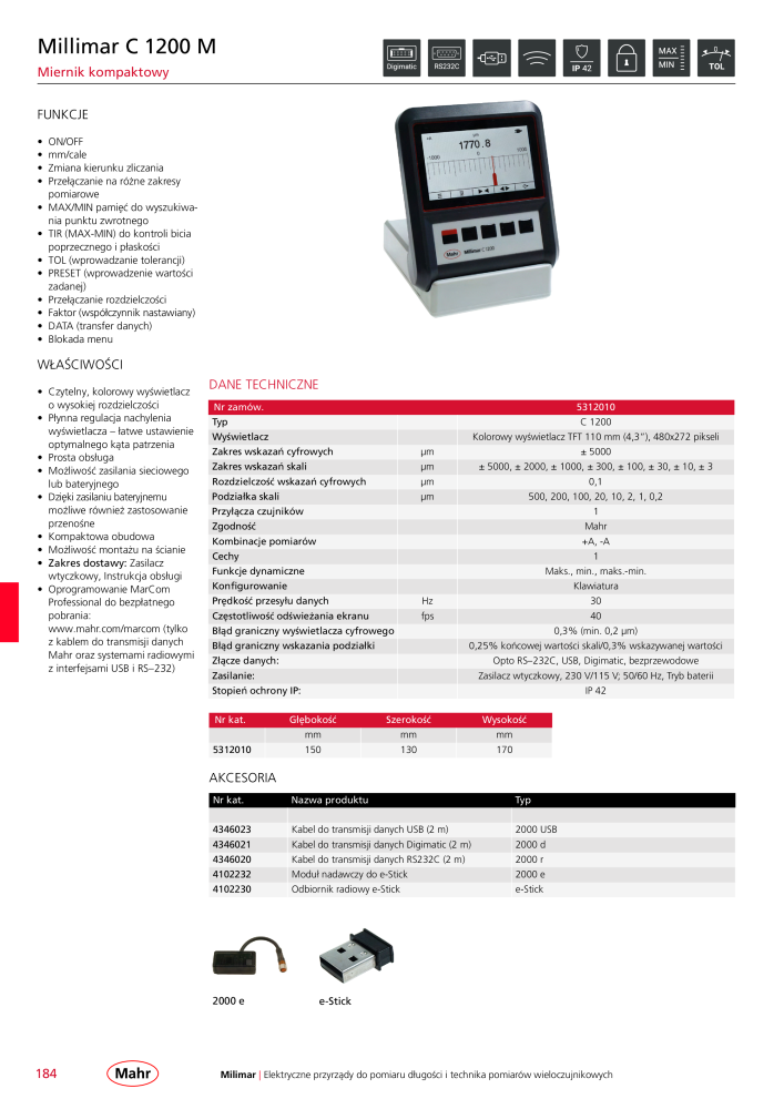 Mahr - katalog główny NR.: 20510 - Strona 188