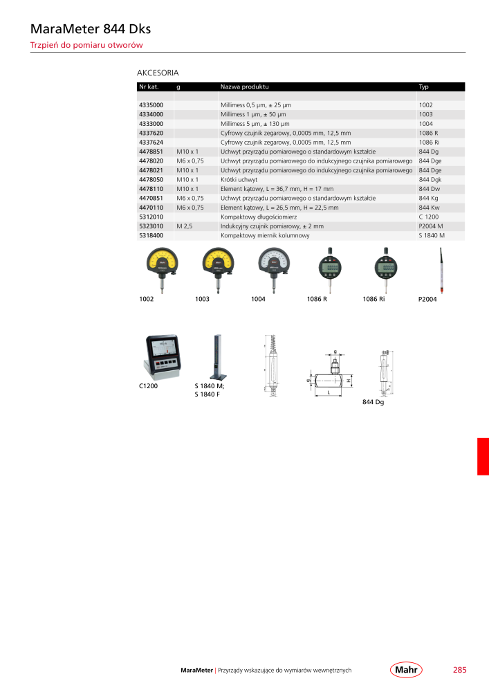 Mahr - katalog główny NR.: 20510 - Strona 289