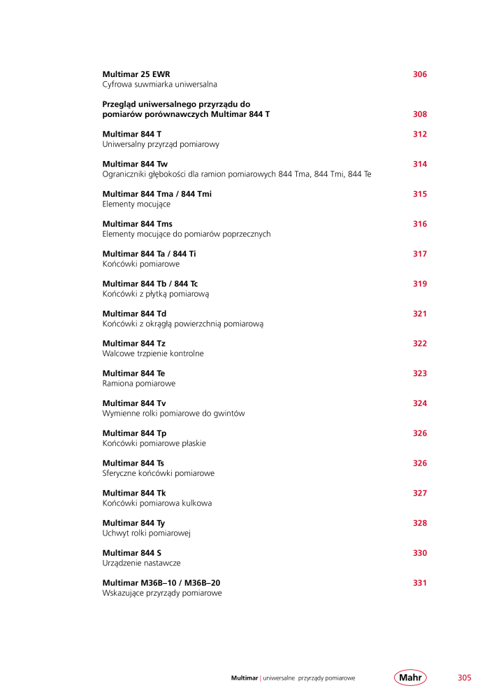 Mahr - katalog główny NR.: 20510 - Strona 309