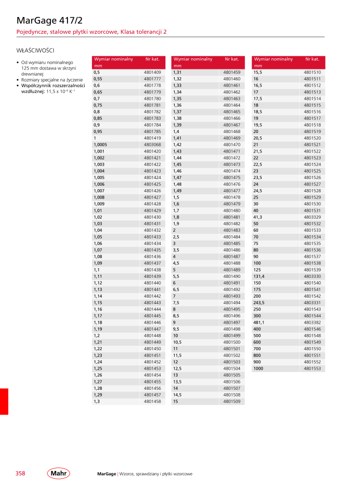 Mahr - katalog główny NR.: 20510 - Strona 362